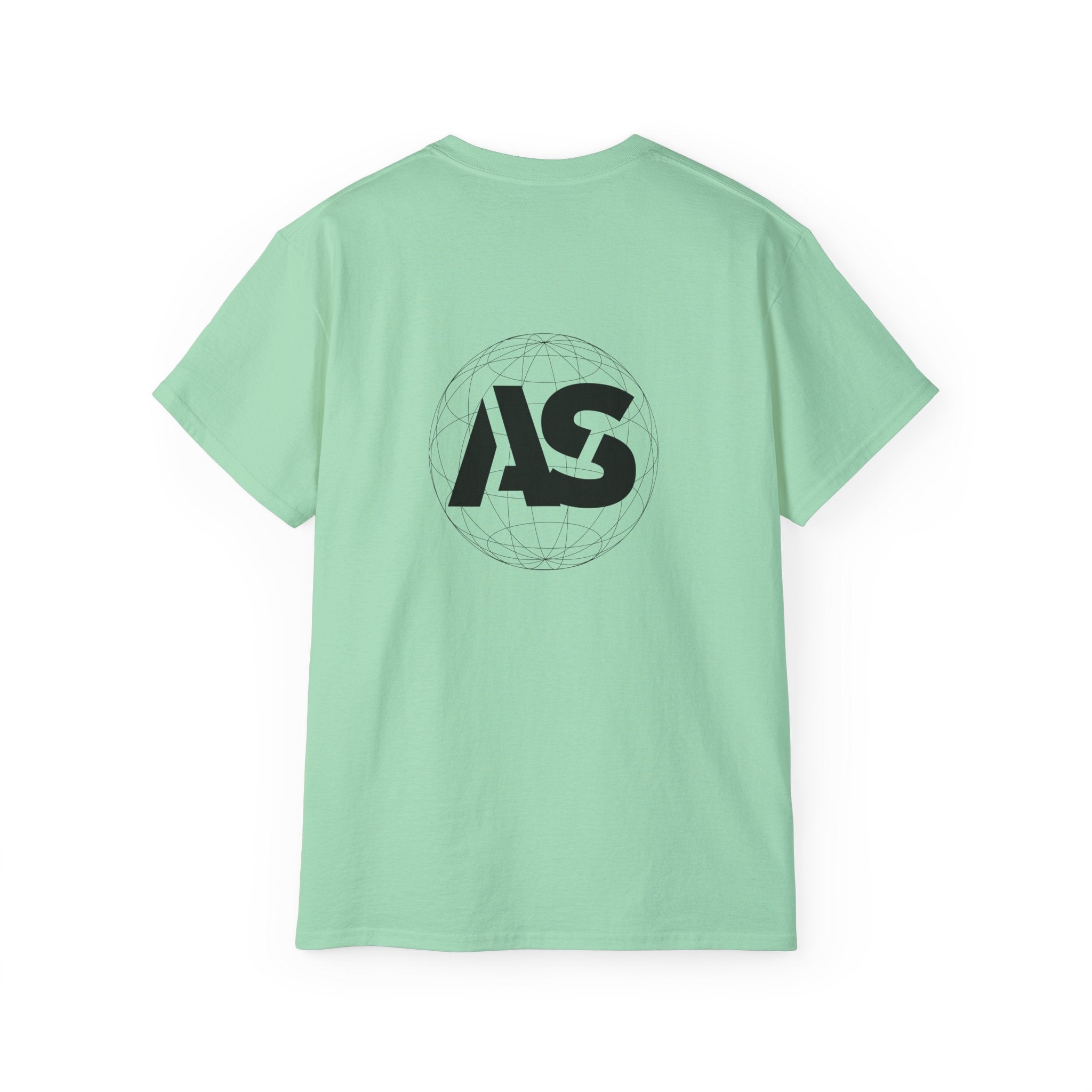 AS Logo White Cotton Tee — Minimal Back Graphic with Script Chest - Atlass