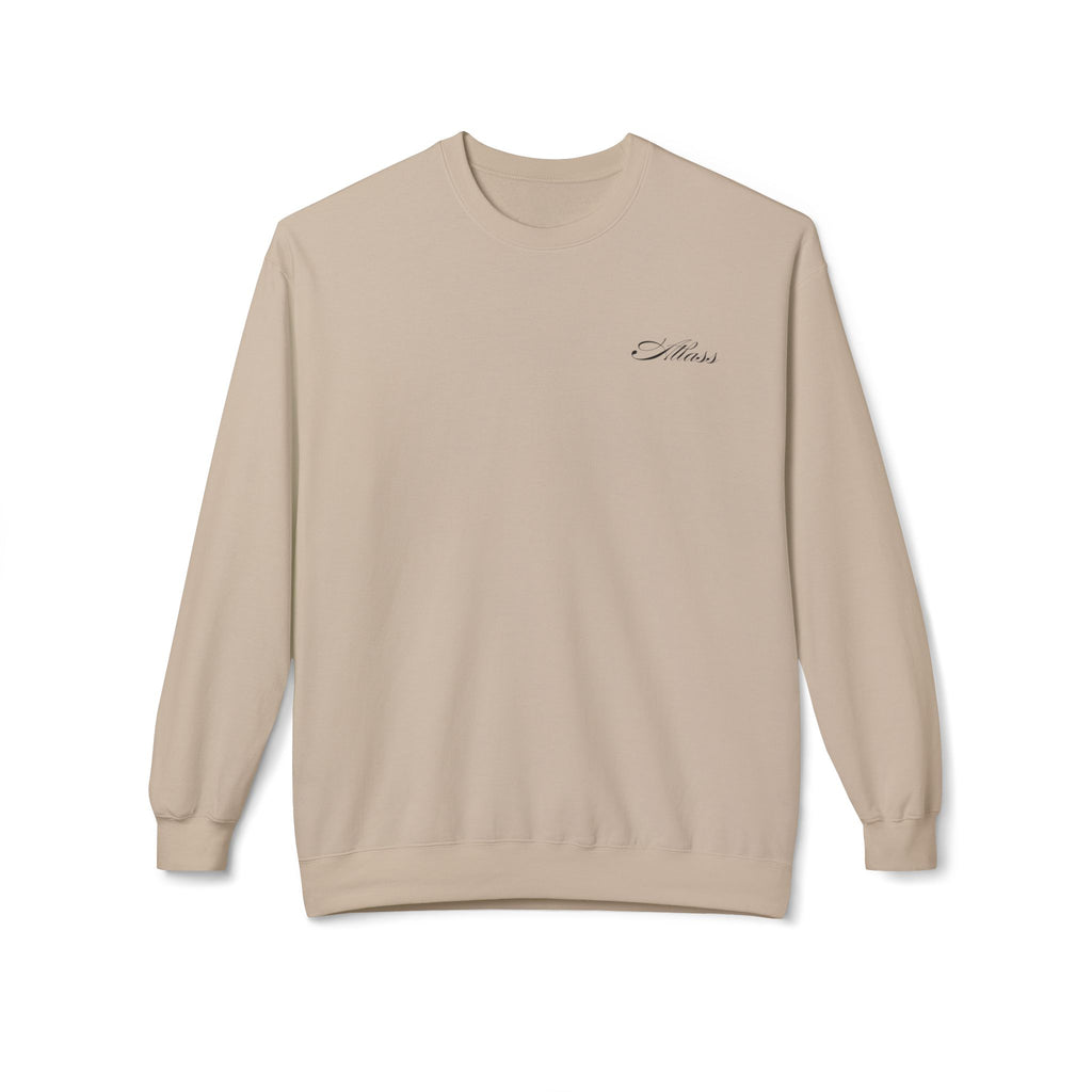 Crewneck Sweatshirt — Minimal White Script Chest Logo - Atlass