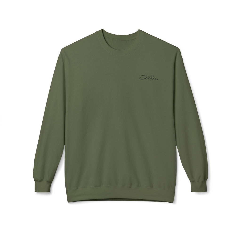 Crewneck Sweatshirt — Minimal White Script Chest Logo - Atlass