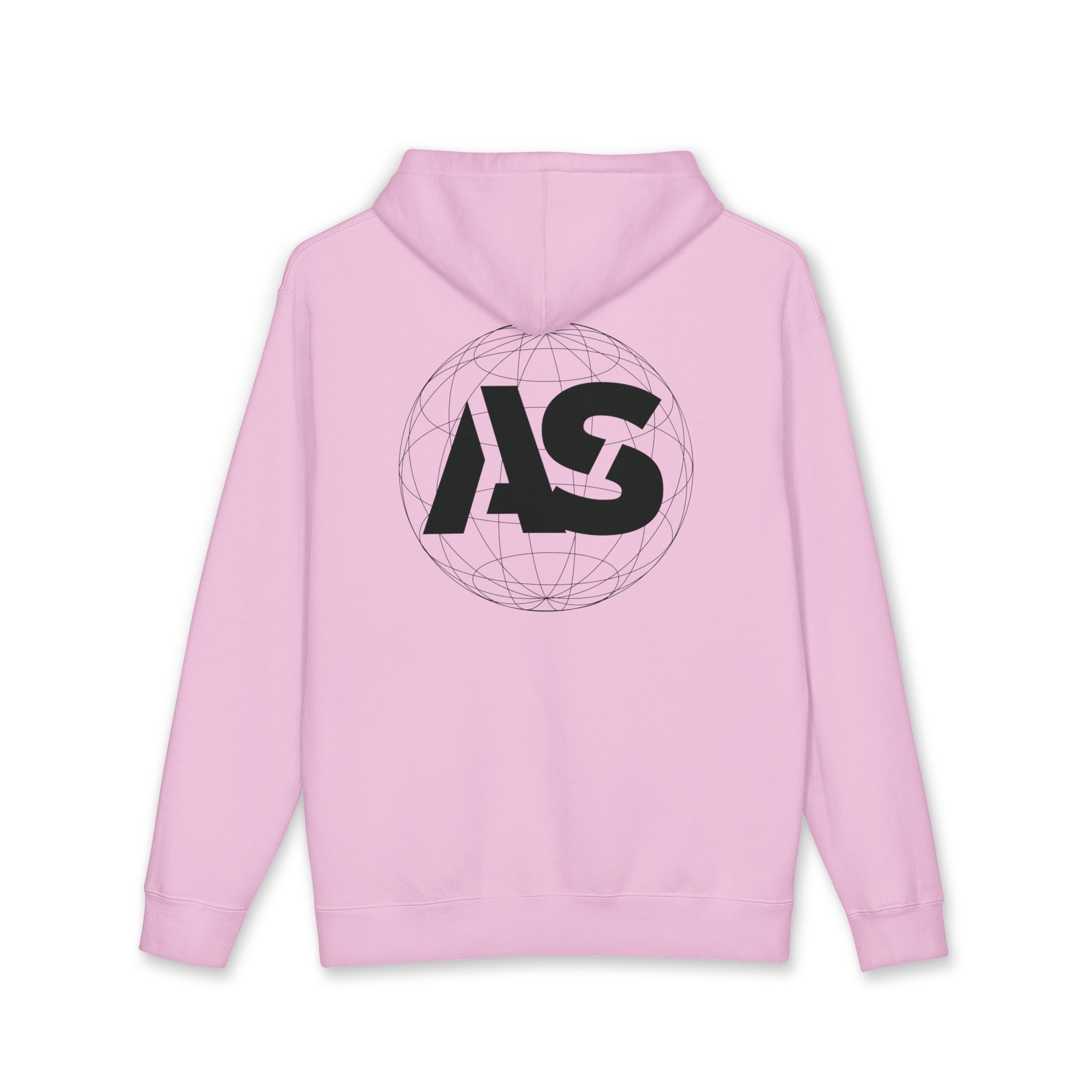 AS Globe Logo Hoodie — Minimal White Pullover with Script - Atlass