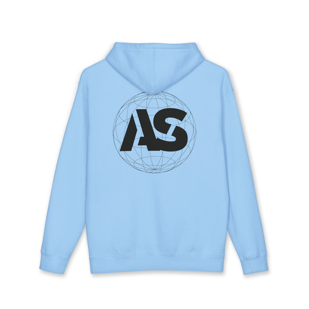AS Globe Logo Hoodie — Minimal White Pullover with Script - Atlass