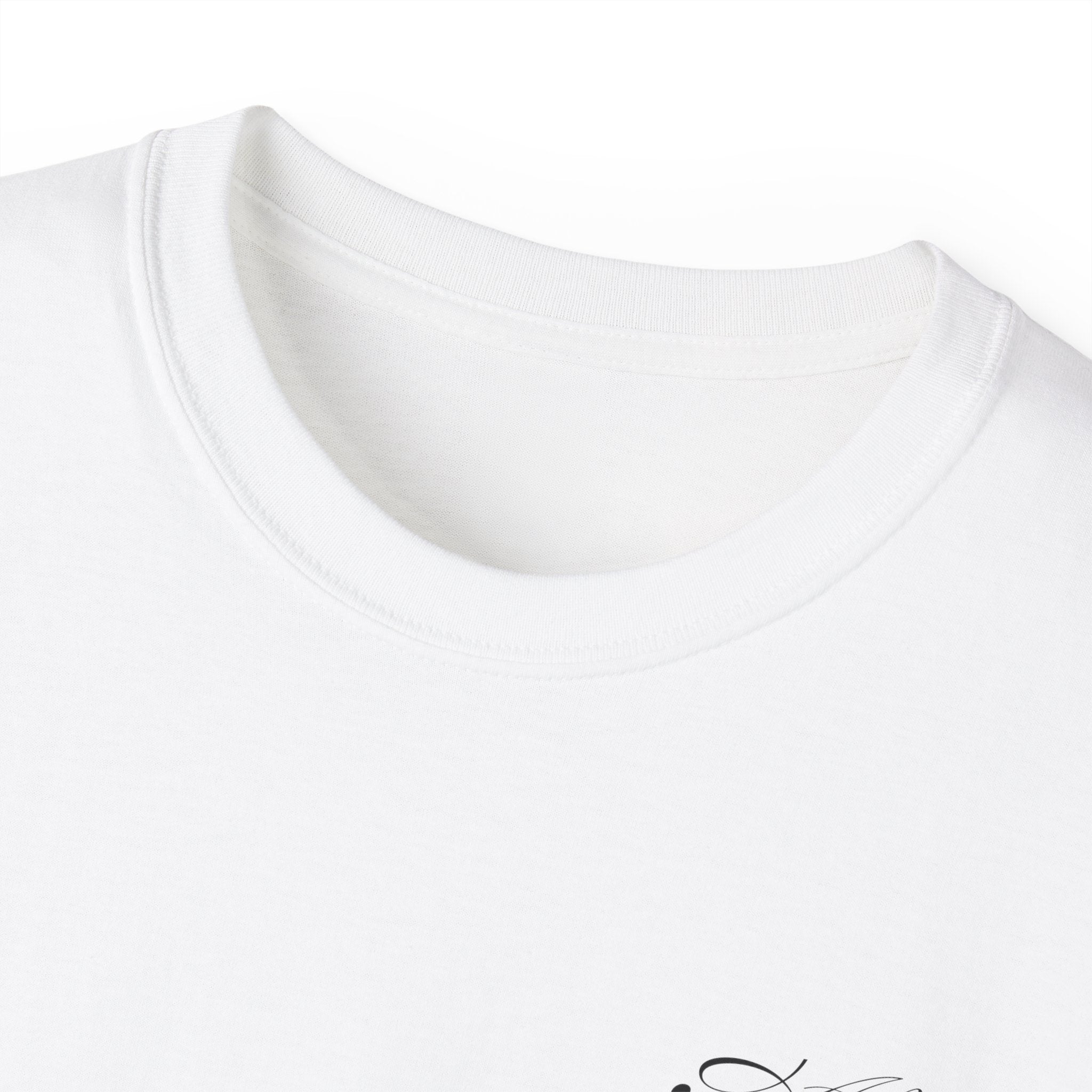 AS Logo White Cotton Tee — Minimal Back Graphic with Script Chest - Atlass