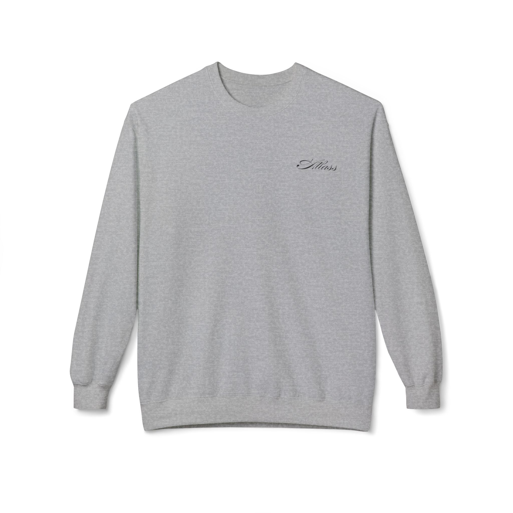 Crewneck Sweatshirt — Minimal White Script Chest Logo - Atlass