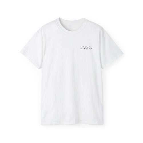AS Logo White Cotton Tee — Minimal Back Graphic with Script Chest - Atlass