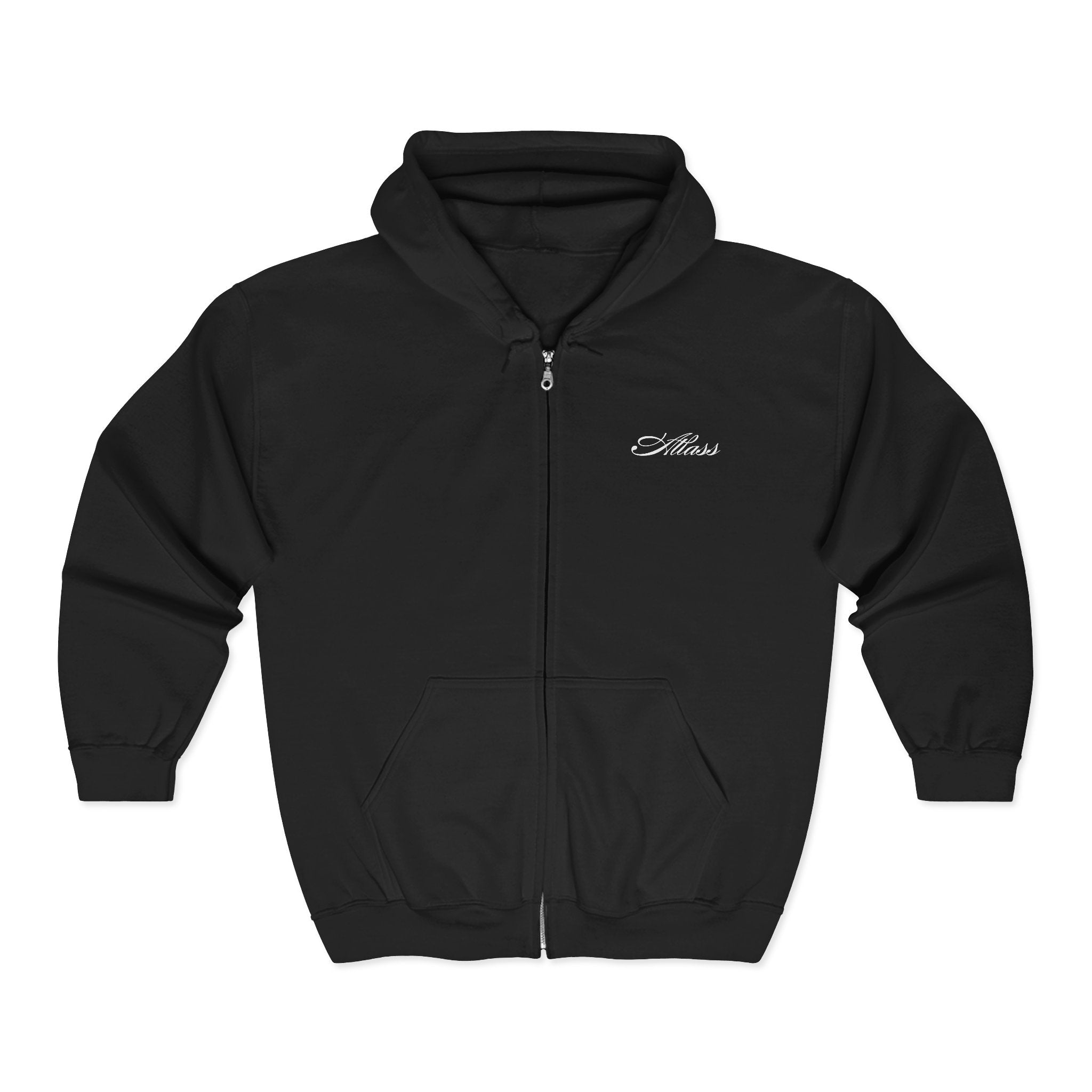 Full - Zip Hoodie with 'AS' Globe Logo — Embroidered Script Chest - Atlass