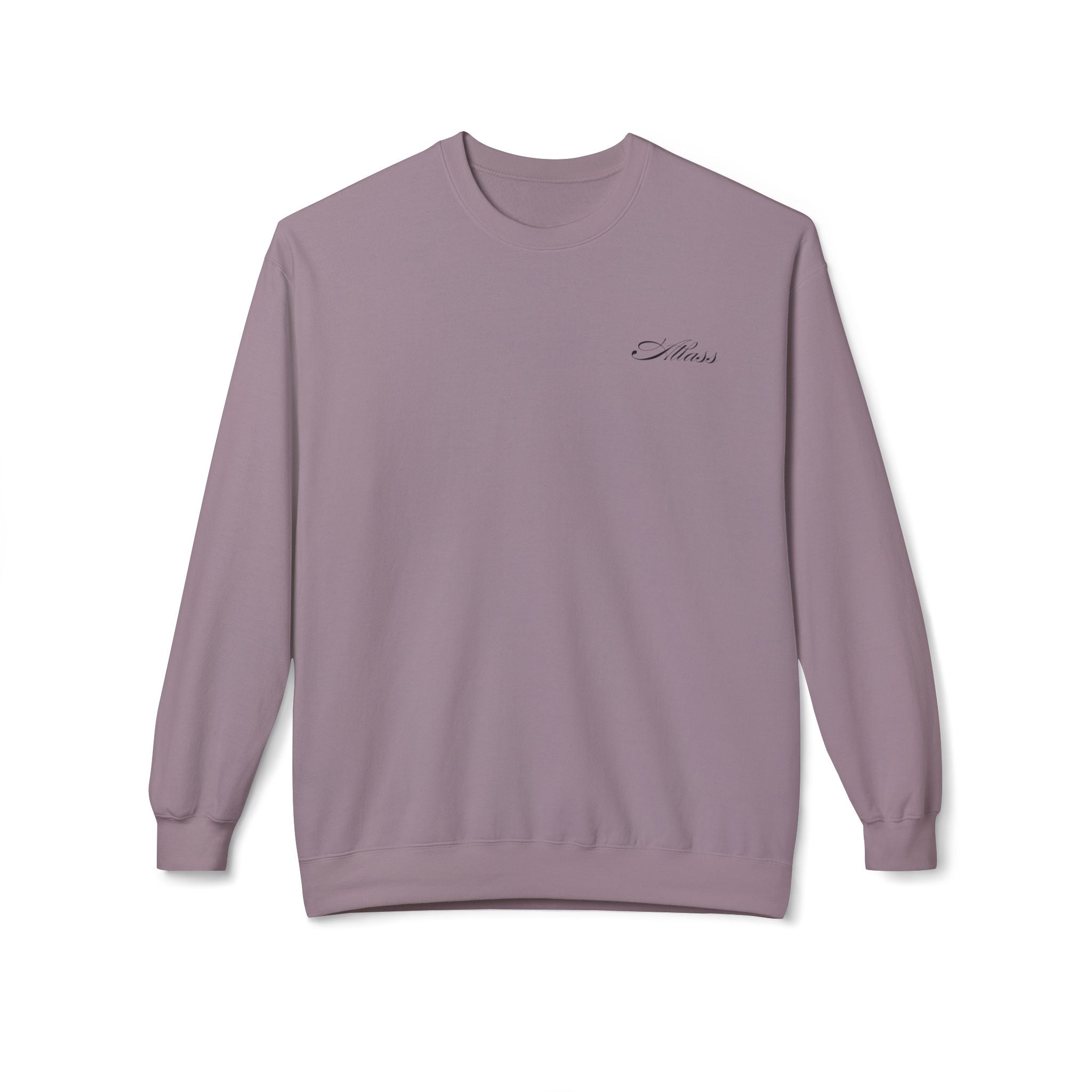 Crewneck Sweatshirt — Minimal White Script Chest Logo - Atlass
