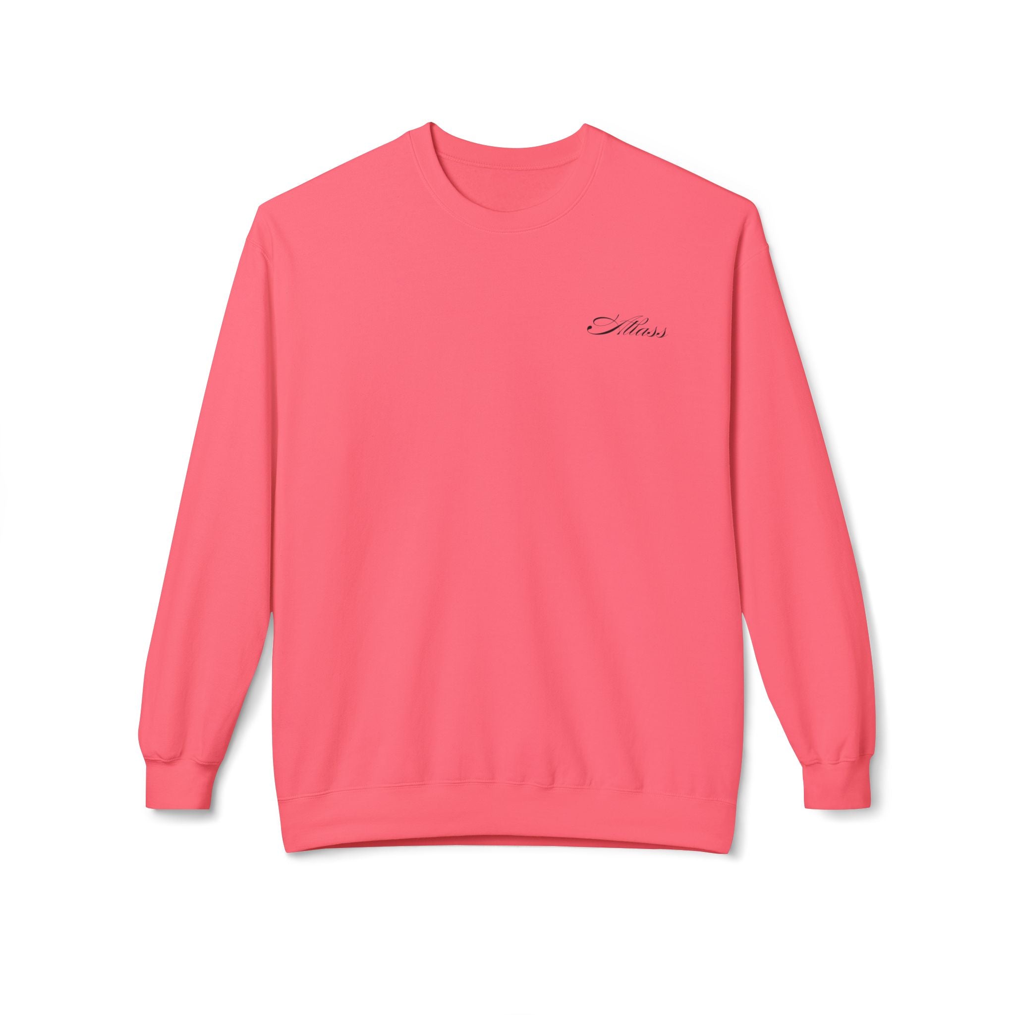 Crewneck Sweatshirt — Minimal White Script Chest Logo - Atlass