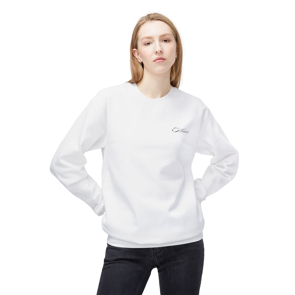 Crewneck Sweatshirt — Minimal White Script Chest Logo - Atlass