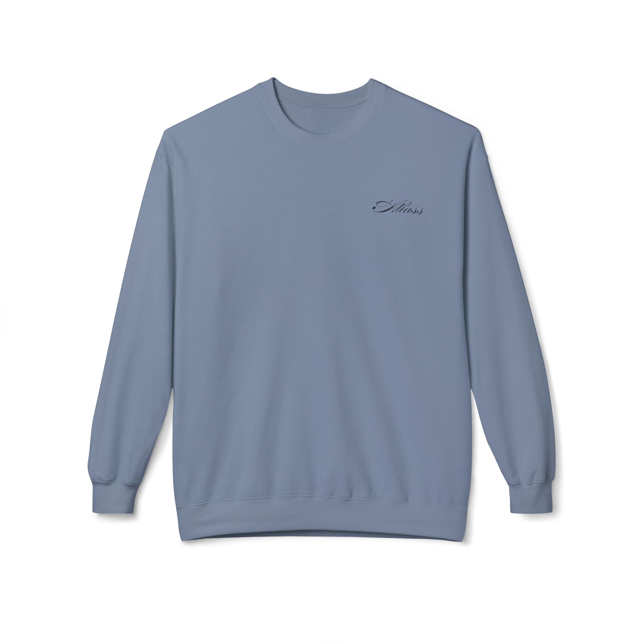 Crewneck Sweatshirt — Minimal White Script Chest Logo - Atlass